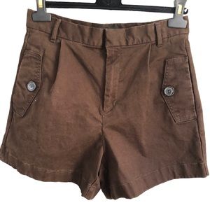 Banana Republic Authentic Chino Womens Shorts SZ 6 petite dark brown chino